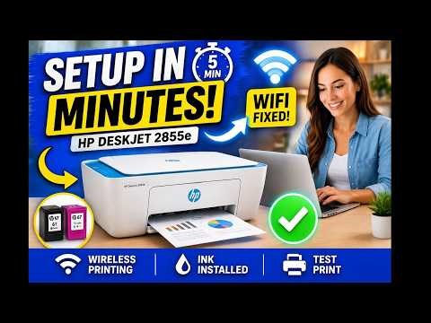 SETUP Wi-Fi HP DeskJet 2855e Printer | Unboxing And Installation | 123.hp.com/setup |