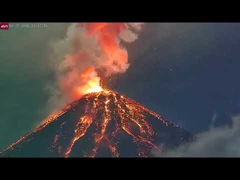 Mar 25, 2026: Volcanic Eruption Shakes Camera from Fuego Volcano in Guatemala