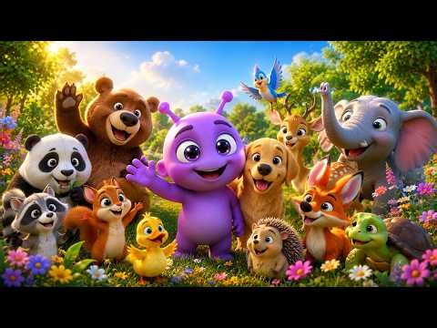 The Cutest Alien Ever Meets Earth Animals! 👽❤️ - Kids Cartoons & Toddler Nursery Rhymes - Hei Bobby!