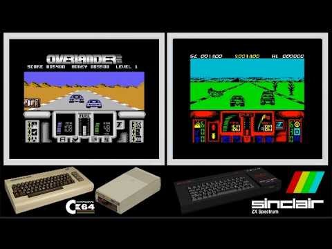 C64 vs ZX Spectrum : OVERLANDER (Side by side comparison)