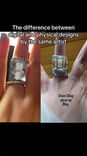 Digital and physical designs by the same artist