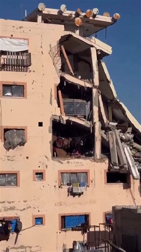 A breathtaking scene of a young girl pursuing her education inside a partially destroyed high-rise building. Though the walls are missing and the structure is on the verge of collapse, her determination remains unyielding and her spirit reaches the sky. @eye.on.palestine | Qatar Tribune