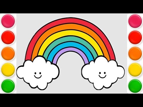 Step by Step Rainbow drawing | how to draw rainbow drawing and coloring | easy rainbow drawing |