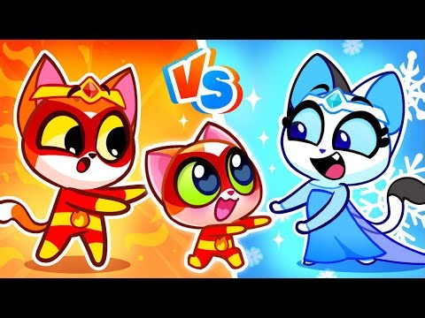 🔥❄️ Fire vs Ice Princess! 😺 Leo & Lucy Magic Adventure