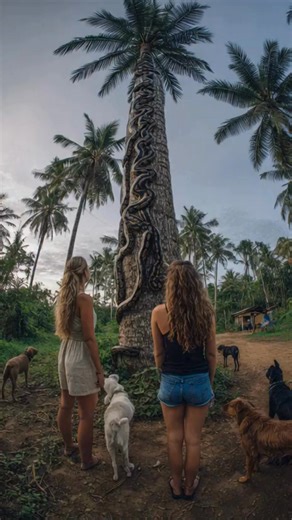 Giant Python Wrapped Around Palm Tree 😱 Real-Life Wildlife Encounter Caught on Camera giant python huge snake in tree python wrapped around palm tree real life snake encounter massive python caught on camera wildlife encounter video snake climbing tree tropical wildlife giant snake sighting real jungle snake dangerous snake video python in village wild animal encounter snake documentary style viral wildlife video huge python real footage snake wrapped around tree trunk nature wildlife moment sc