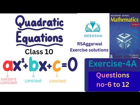 class 10 mathematics rs aggarwal chapter quadratic equations exercise solutions