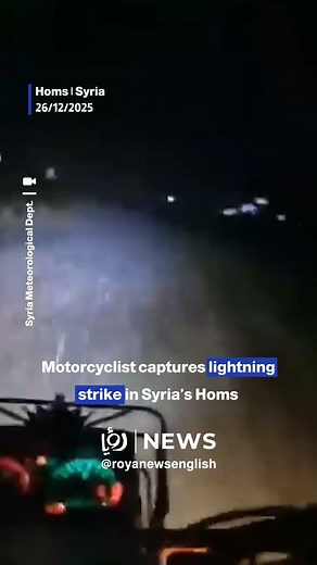 Motorcyclist captures lightning strike in Syria’s Homs | Stunning footage