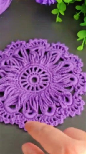 Elegant Crochet Flower Motif 🌸 Easy Coaster Tutorial for Beginners #Crochet #Coasters #Fyp #Flower #crochettiktok