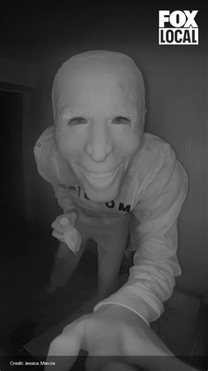 Bizarre doorbell video shows random person eating banana through Joe Biden mask