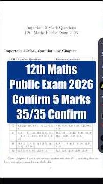 12th maths public important questions 2026 | 12th maths Important questions 2026 public exam 5 marks