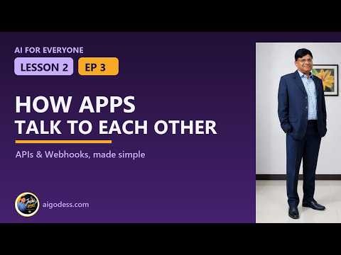 APIs & Webhooks Explained Simply — How Apps Talk to Each Other | AI for Everyone EP3, Lesson 2