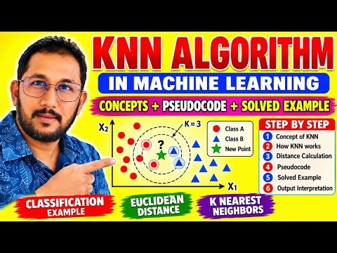 KNN Algorithm in Machine Learning | Concepts, Pseudocode Code & Solved Example Step by Step #ml #knn