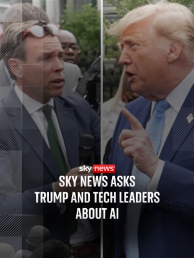 Sky's Mark Stone asks Donald Trump and AI leaders whether self-regulating the technology is possible. #SkyNews #UK #US
