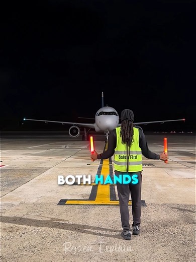 This Man Guides Planes Using Only Hand Signals 😳✈️ #shorts