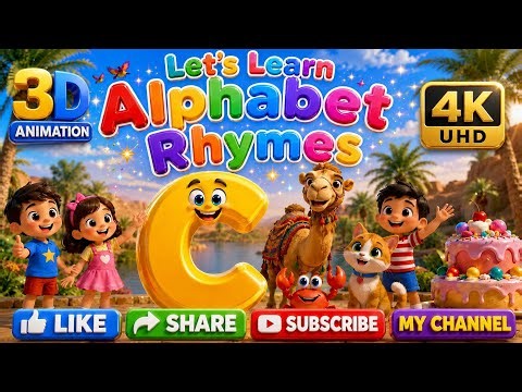 Let's Learn Alphabet C Rhymes | ABC Song for Kids | Letter C Phonics | 4K UHD 3D Animation
