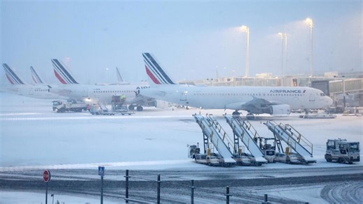 Heavy snowfall in France causes widespread transport disruption