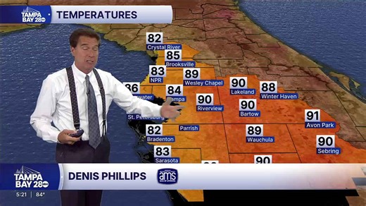 Sunny, warm, and no rain expected until this weekend in the Tampa Bay area