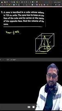 Cone Inside a Cube: Find the Volume when Cube Volume is 729 | Class 10 Mensuration | Solid Shapes