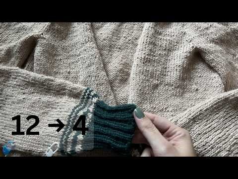 Knitting My Own Cardigan | Fixing the Stitch Count for Colorwork (12 → 4)