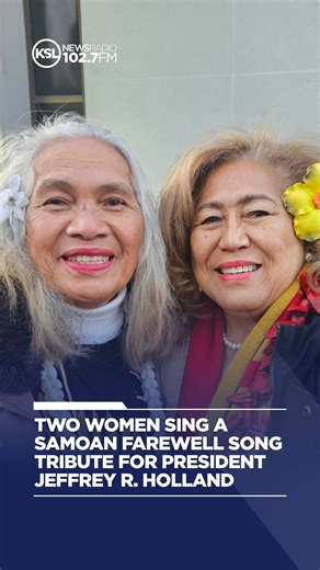 KSL NewsRadio on Instagram: "Two women traveled from Samoa all the way to Salt Lake City for the funeral of President Jeffrey R. Holland, the late president of the Quorum of the Twelve Apostles of The Church of Jesus Christ of Latter-day Saints. While waiting for funeral services to begin, the women sang a farewell song called Mo'omo'oga sa molia i talosaga in honor of President Holland. 📷: The Church of Jesus Christ of Latter-day Saints and Jeffrey D. Allred, Deseret News 🎥: The Church of Jes