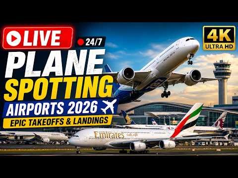 🔴 LIVE Plane Spotting Airports 2026 | Epic Takeoffs & Landings 24/7 4k