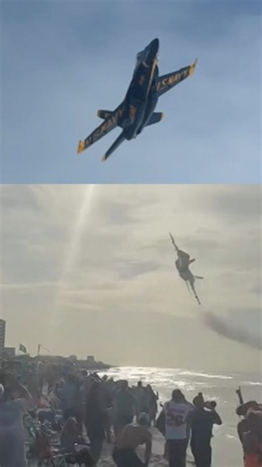 Blue Angels jet flies low during air show in Florida