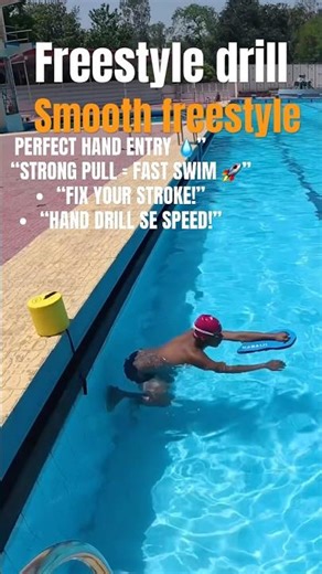Freestyle Hand Drill | Improve Your Stroke Technique Fast 🏊‍♂️# swimming tips for beginners # swim