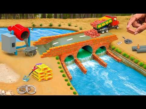 DIY Tractor Build & Science Project | Constructing a Mini 3 Section Brick Dam with Plumbing Tools