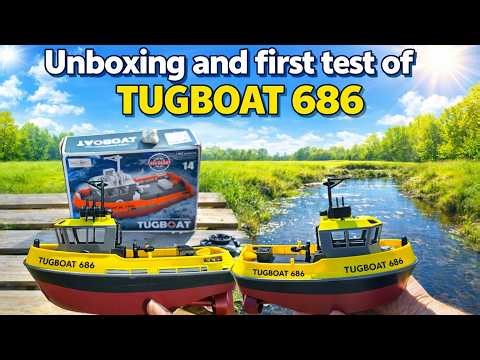 TUGBOAT 686 Unboxing and First Test Review 30$ RC BOAT
