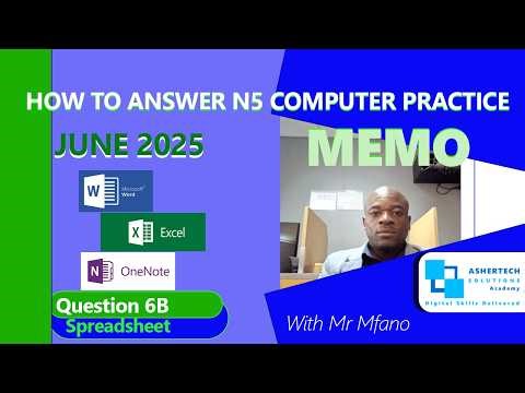 Struggling with N5 Computer Practice June 2025 Question 6B Watch till the end and subscribe MS Excel
