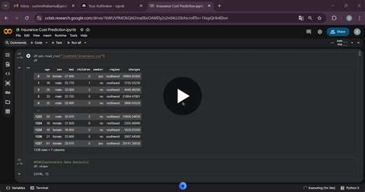 Insurance Cost Prediction using Machine Learning with Python | Sushmitha Bantu posted on the topic | LinkedIn