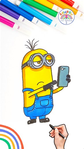 Despicable Me 2 Minion | How to Draw Kevin Minion Drawing 🌈🙂 #minions #howtodraw #cartoon #shorts