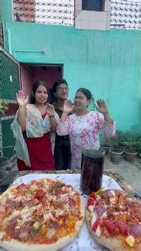 Cheese pizza challenge🍕🤤 Watch full video on our YouTube channel👆#food #viral #trending #shorts