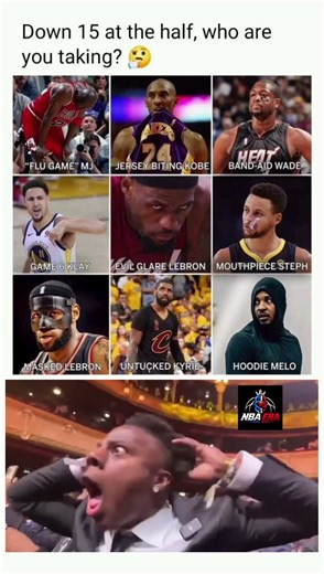 DOWN 15 AT HALFTIME… WHICH MYTHICAL NBA PLAYER ARE YOU TAKING?😱🔥 #nba #shorts #mj #kobebryant #james