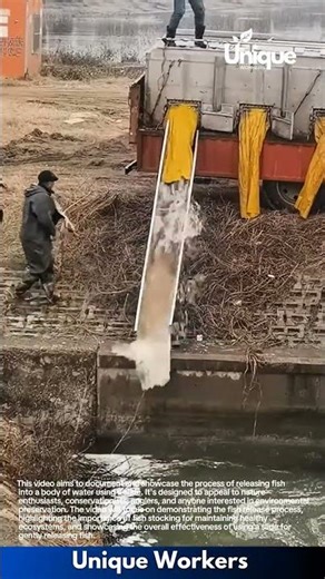 Fish release: restocking a river with a fish slide