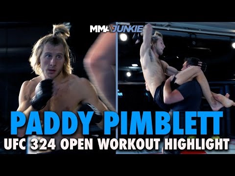 Paddy Pimblett shows off striking, submissions at UFC 324 media workout