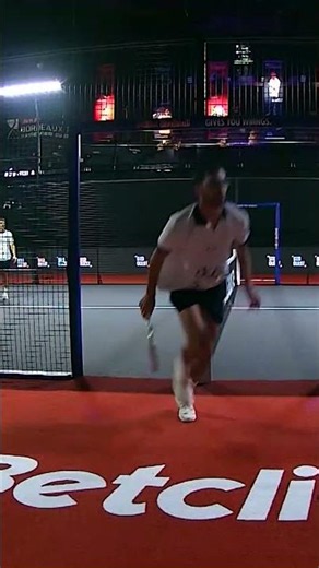 Insane drop shot out the court by Tapia