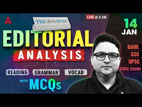 Editorial Analysis | 14th January, 2026 | Reading, Grammar, Vocab, MCQs | The Hindu Analysis