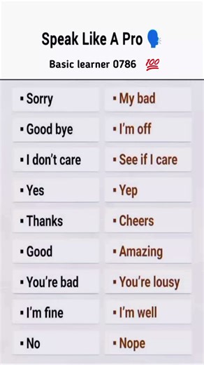 chat like a pro basic words with meaning viral video