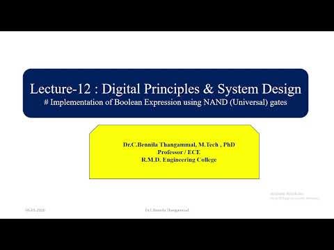 Lecture#12 : Implementation of Boolean Expression using NAND (Universal) gates
