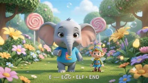 字母 E 自然拼读：发音 /e/ (Letter E Phonics: Sound /e/)