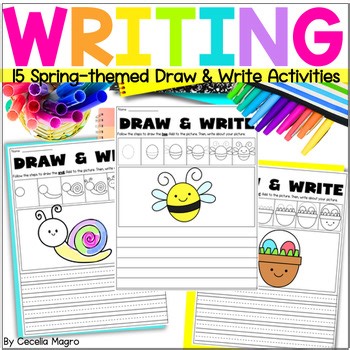 Spring Writing Step by Step Directed Drawing and Writing Activities