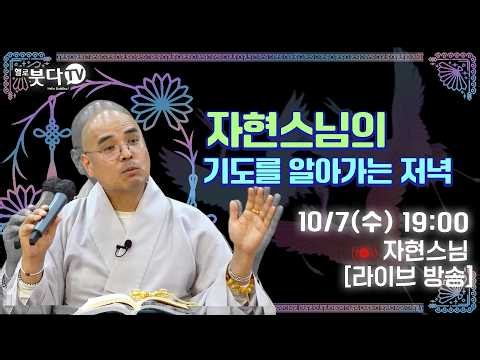 [ 10월 7일 저녁 7시 ] 자현스님 라이브 방송📹 | "세상에 가장 쉬운 불교"| 신심명 불교 이야기 지혜 조언 인생