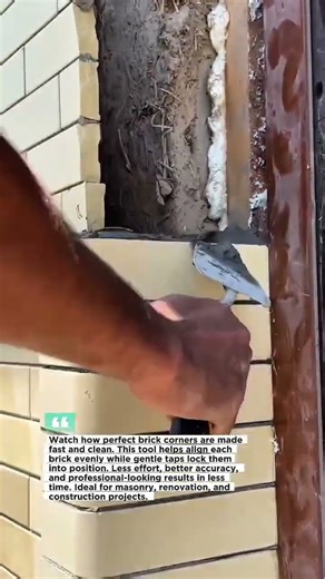Perfect Brick Corners Fast with This Simple Tool Work Now! #bricklaying #construction #brickcorner
