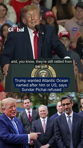 Trump Says Sundar Pichai Rejected His Idea To Rename Atlantic Ocean After Himself or America #shorts