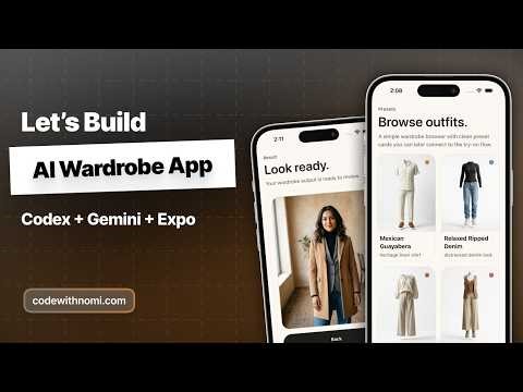 🔴 Build an AI Wardrobe App with Expo Router & Codex | Gemini Nano Banana | React Native Apps