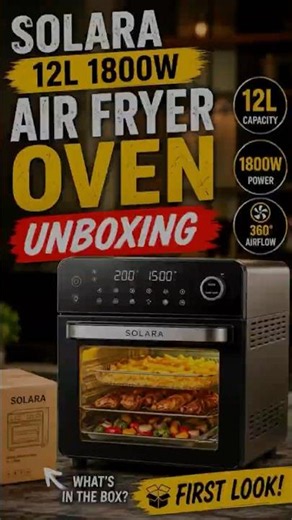 🔥 Solara 12L 1800W Air Fryer Oven Unboxing! #airfryerunboxing #solaraairfryer #shorts