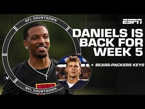 Jayden Daniels to return vs. Giants + Keys for Bears vs. Packers rivalry showdown 🏈 | NFL Countdown