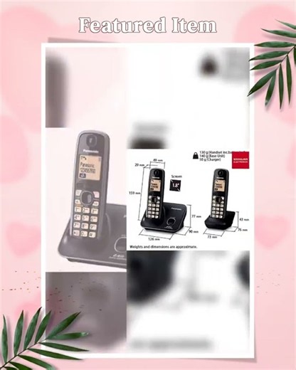 Panasonic Single Line 2.4GHz KX-TG3712SXB Digital Cordless Telephone (Black)