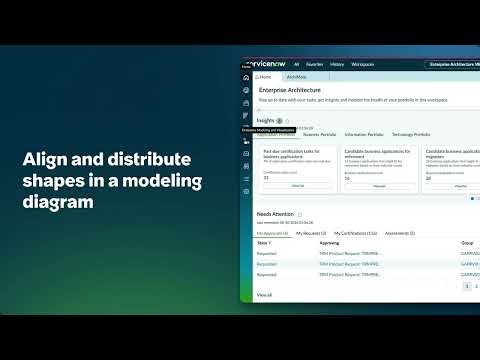Align and distribute shapes in a modeling diagram